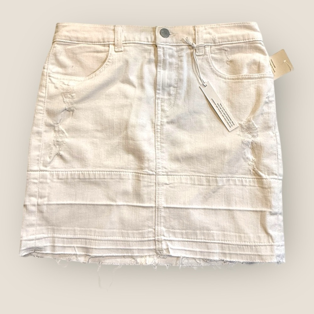 J Brand | Leila Mid Rise White Denim Pencil Skirt | Size 26